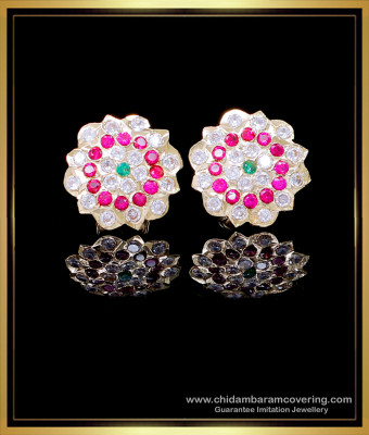 ERG2145 - Impon Stone Daily Wear South Indian Gold Earrings Tops