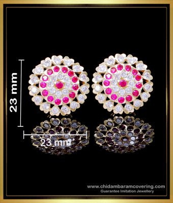 ERG2148 - 1 Gram Gold Plated Impon Stone Stud Earrings for Women