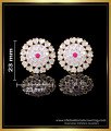 ERG2149 - Attractive Impon White Stone Stud Earrings Gold Designs