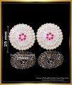 ERG2150 - Traditional Flower Stud White Stone Gold Earrings Design
