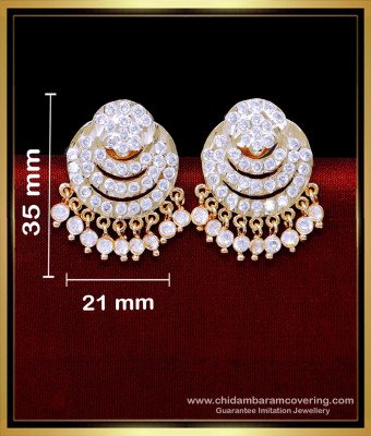 ERG2157 - Latest White Stone Big Impon Stud Earrings for Women