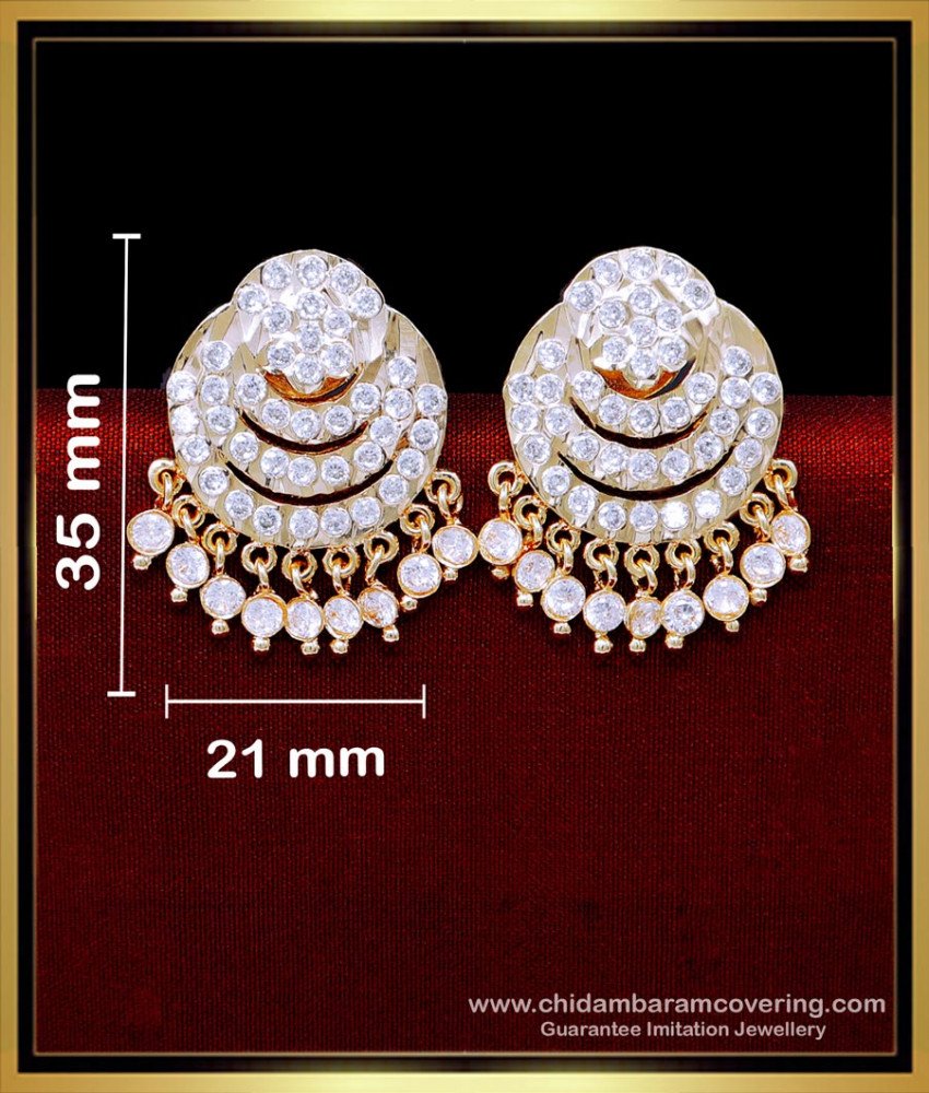 ERG2157 - Latest White Stone Big Impon Stud Earrings for Women