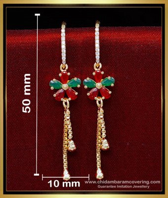 ERG2159 - Elegant 1 Gram Daily Wear Hanging Gold Earrings for Girls