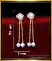 ERG2162 - Beautiful White Pearl Hanging Light Weight Gold Earrings