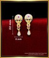 ERG2170 - Light Weight Daily Use Simple White Stone Earrings Gold