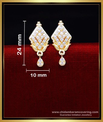 ERG2174 - Elegant Modern White Stone Earrings Gold Model Online