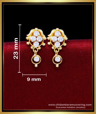 ERG2178 - Elegant White Stone Earrings Design for Daily Use