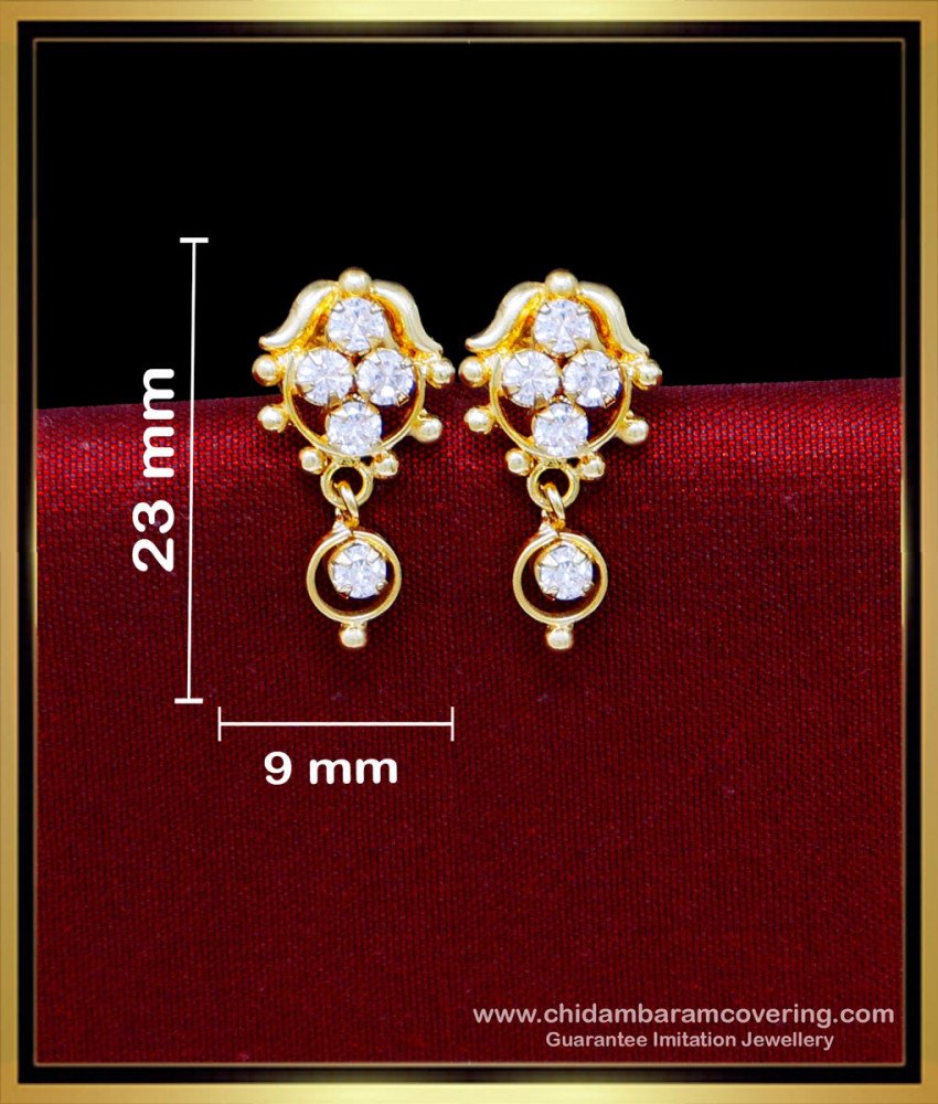 ERG2178 - Elegant White Stone Earrings Design for Daily Use