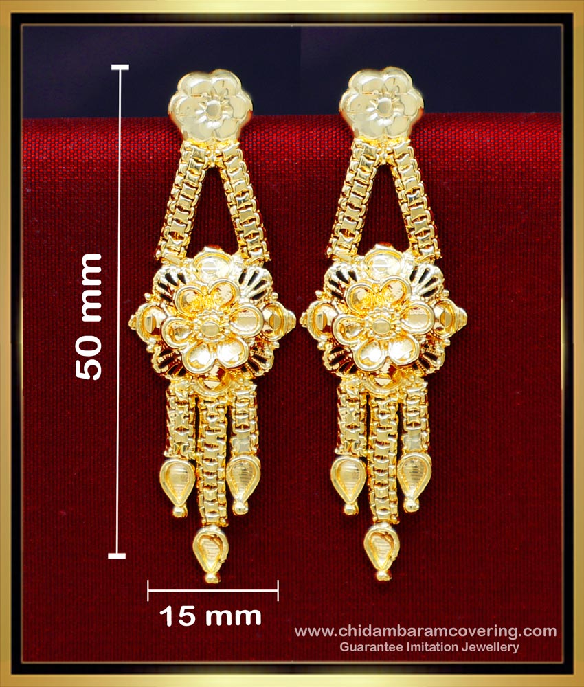 ERG2181 - Traditional Yellow Gold Artificial Earrings for Daily Use