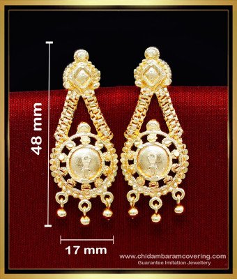 ERG2183 - Gold Model South Indian Long Earrings for Wedding