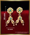 ERG2185 - Attractive Gold Plated Emerald Stone Earrings Hanging
