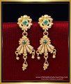 ERG2186 - 1 Gram Gold Daily Wear Ruby Stone Earrings Design