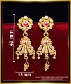 ERG2187 - Elegant Red Stone Hanging Earrings Gold Pattern Online