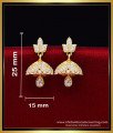 ERG2191 - Traditional White Stone Jhumka Earrings Gold Model