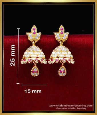 ERG2192 - Latest Ad Stone Jhumka Wedding Gold Earrings Design