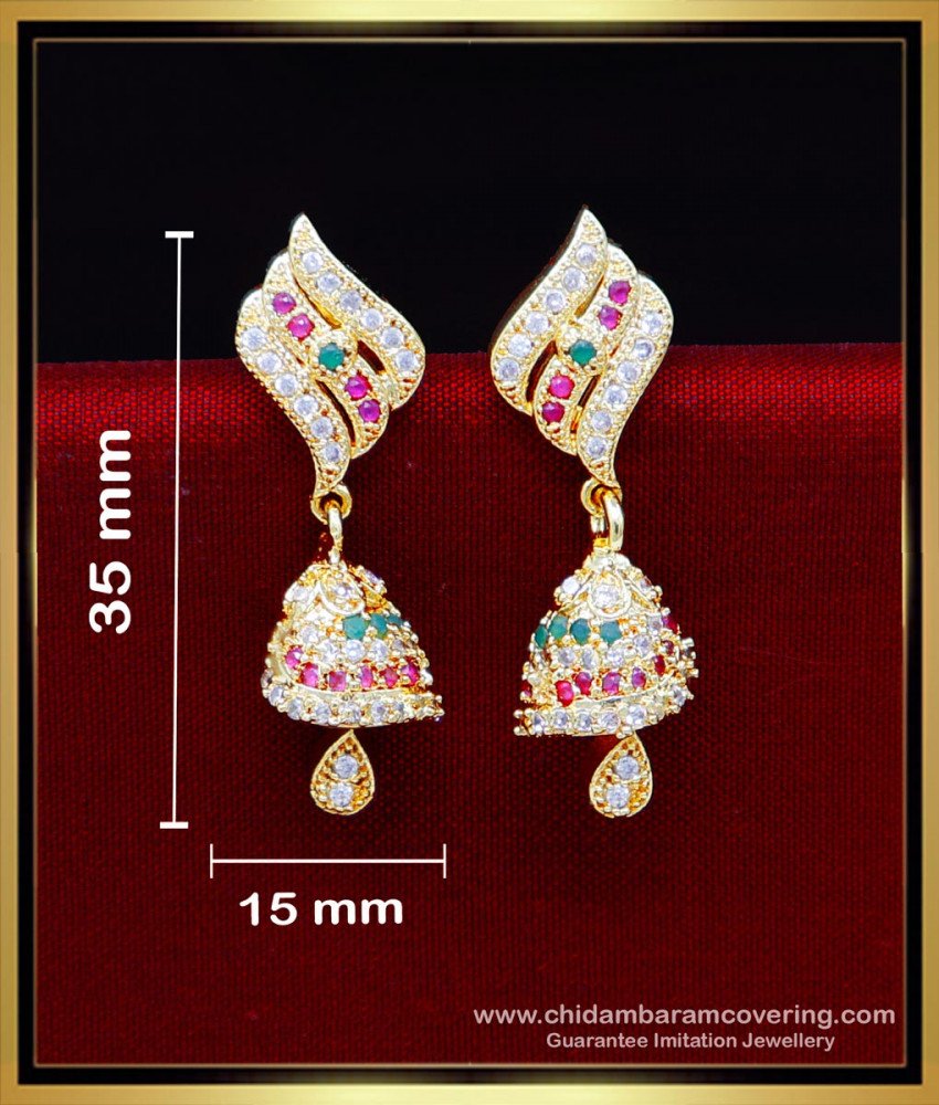ERG2193 - New Model Multi Stone Jhumka Earrings for Women