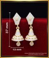 ERG2195 - Diamond White Stone Jhumkas Gold Earrings Design