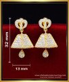 ERG2197 - Unique Diamond White Stone Jhumka Designs Gold Latest