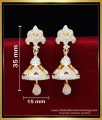 ERG2200 - New Model White Stone Jhumka Designs Gold Latest