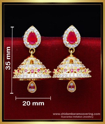ERG2201 - Stone Jhumka Earrings Wedding Gold Earrings Design