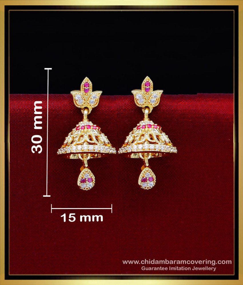 ERG2203 - Attractive American Diamond Jhumka Earrings for Women