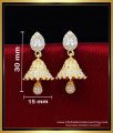 ERG2204 - Elegant White Stone Gold Wedding Earrings Design