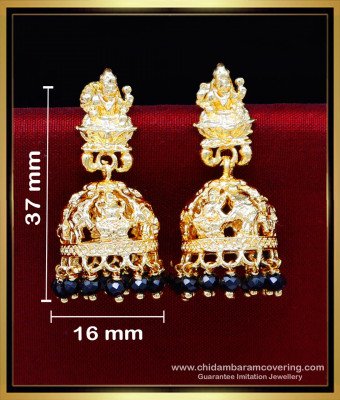 Erg2207 - Wedding Gold Earrings Design Black Beads Jhumka Online