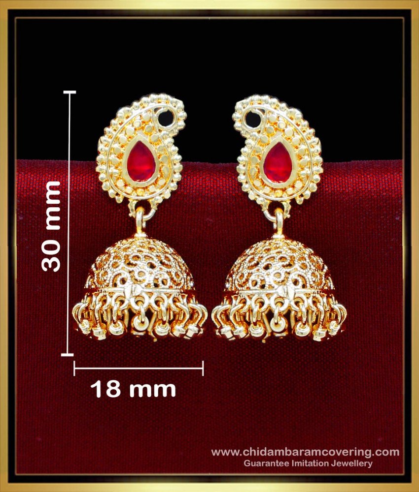ERG2208 - Beautiful Mango Model Jhumka Designs Gold Latest