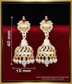 Erg2209 - Latest White Pearl Jhumkas Gold Design for Wedding