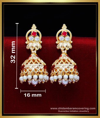 Erg2210 - Traditional Pearl Jhumkas Gold Model Buy Online Shopping