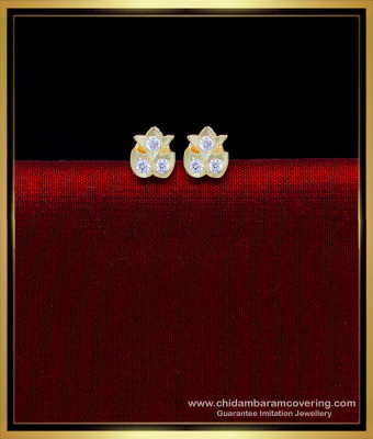 ERG2213 - Impon Small Gold Stud Earrings Designs for Daily Use
