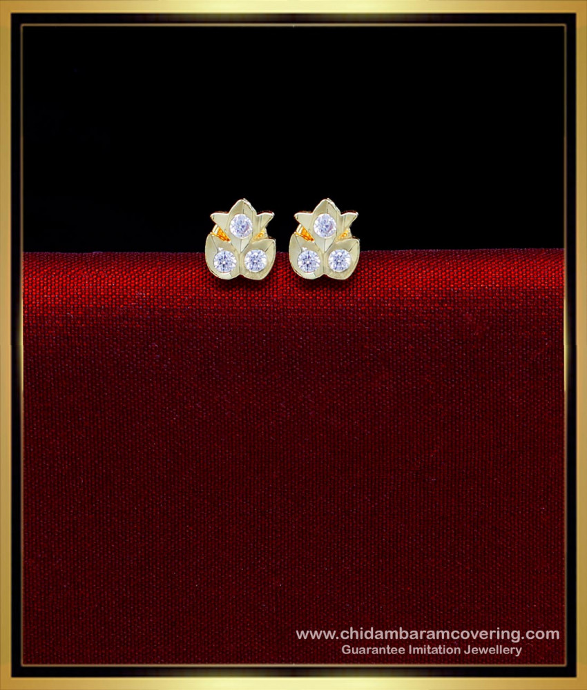 ERG2213 - Impon Small Gold Stud Earrings Designs for Daily Use