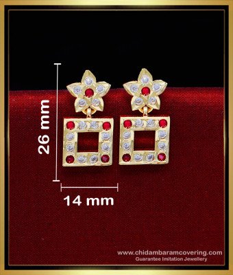 ERG2215 - Latest Impon Small Gold Earrings Designs for Daily Use