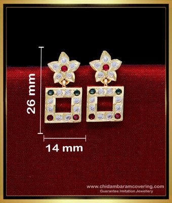 ERG2216 - New Model Artificial Multi Stone Impon Earrings Gold