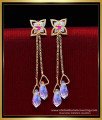 ERG2221 - Stylish Impon Hanging Stone Long Earrings Gold Design