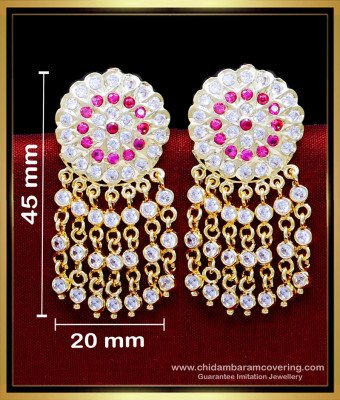 ERG2224 - Traditional Stone Earrings Gold Design for Wedding