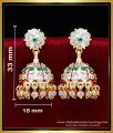 ERG2225 - Impon White and Emerald Bridal Gold Jhumka Design