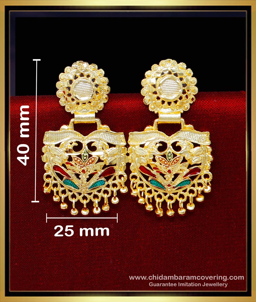 ERG2230 - Gold Design 2 Gram Gold Earrings Daily Use for Women