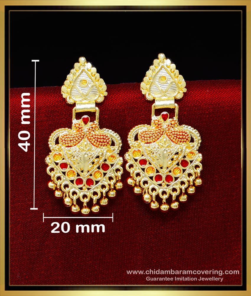 ERG2232 - South Indian Jewellery 2 Gram Gold Earrings for Women