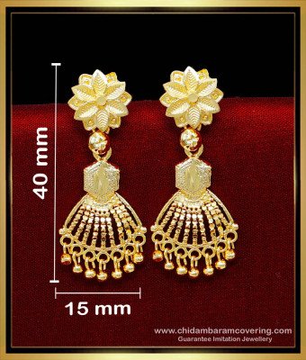 ERG2236 - Real Gold Pattern 2 Gram Gold Earrings New Design