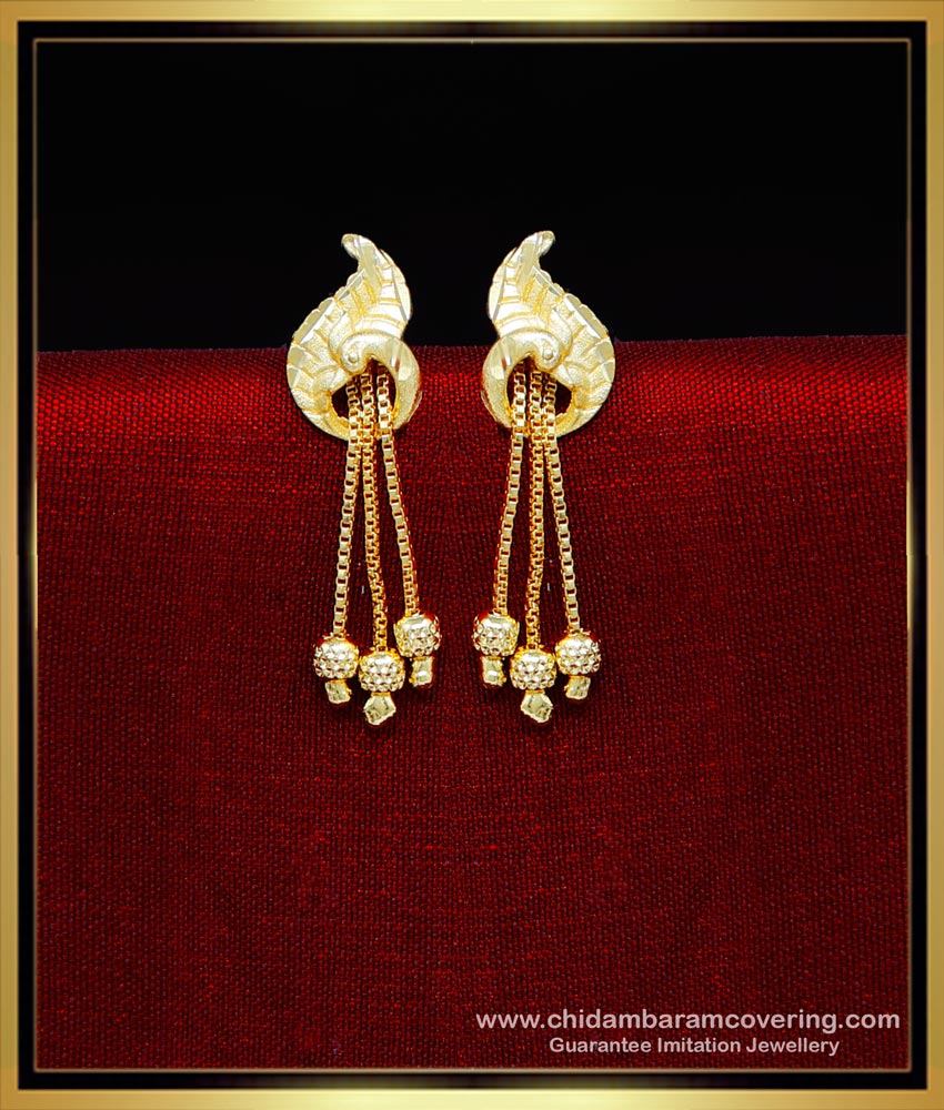 ERG2237 - Peacock Model Daily Use 2 Gram Gold Earrings New Design