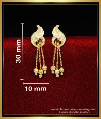 ERG2237 - Peacock Model Daily Use 2 Gram Gold Earrings New Design