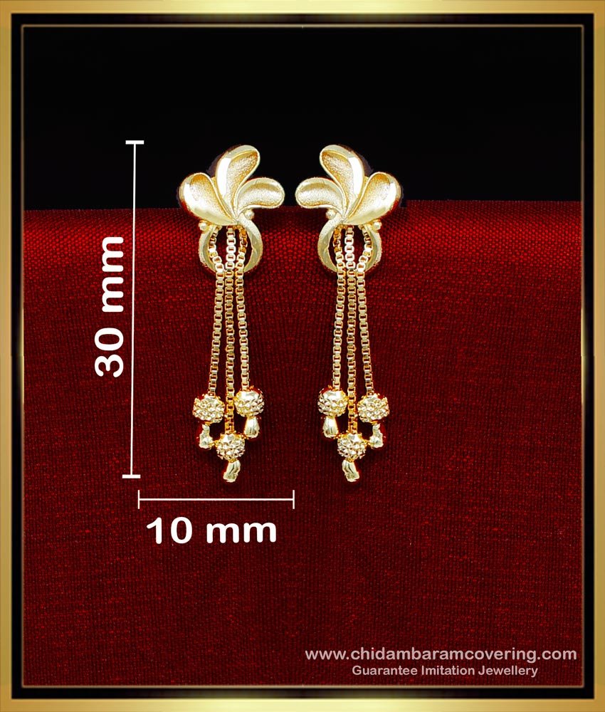 ERG2238 - Cute Daily Wear Light Weight 2 Gram Gold Kammal Design