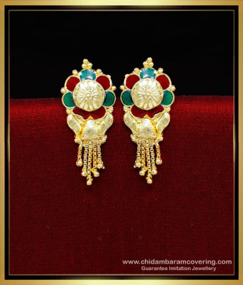 ERG2239 - Traditional 2 Gram Gold Earrings Designs for Women