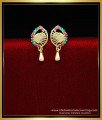 ERG2240 - Latest Ruby Emerald Peacock Designs Stud Earrings