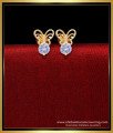 ERG2243 - Beautiful Butterfly Singles White Stone Stud Earrings