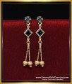 ERG2251 - Modern Black Crystal 1 Gram Gold Earrings New Design