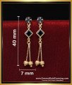 ERG2251 - Modern Black Crystal 1 Gram Gold Earrings New Design