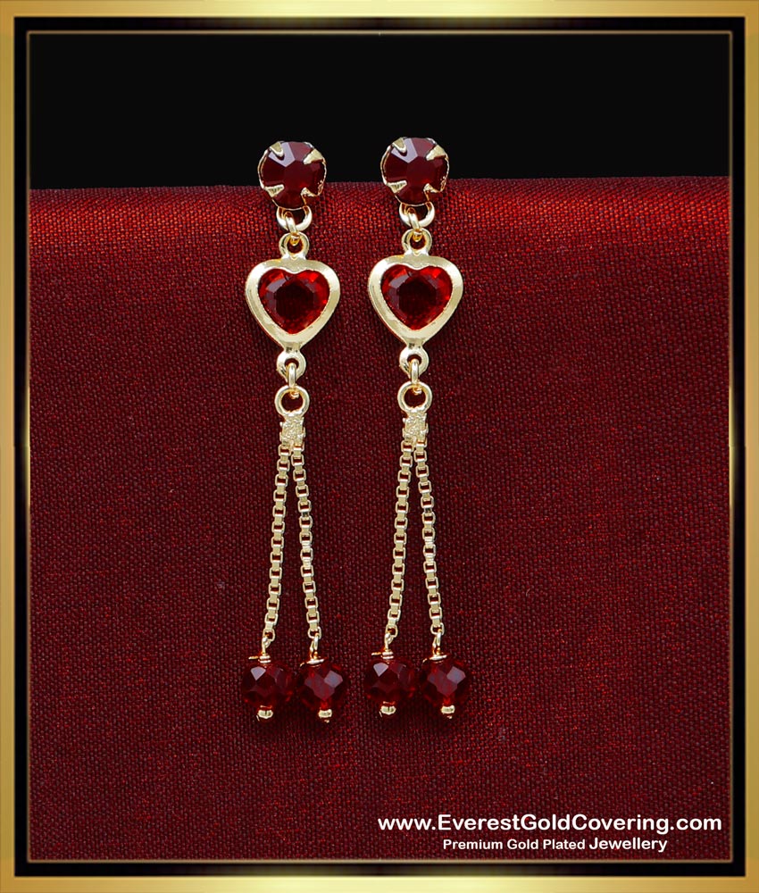 ERG2252 - New Model White Stone with Crystal Hanging Earrings