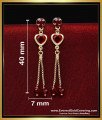 ERG2252 - New Model White Stone with Crystal Hanging Earrings